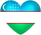 Uzbekistan Large Heart Flag