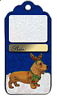 Christmas dog frame blue