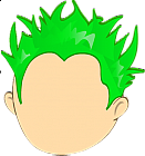 Perm Green Spiky Hair