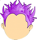 Perm Purple Spiky Hair