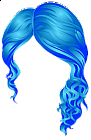 Underwater Curly Sideswept Hair Blue